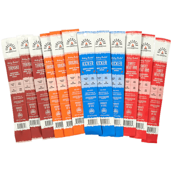 12 - Piece Meat Stick Sampler Pack - FireCreek Snacks