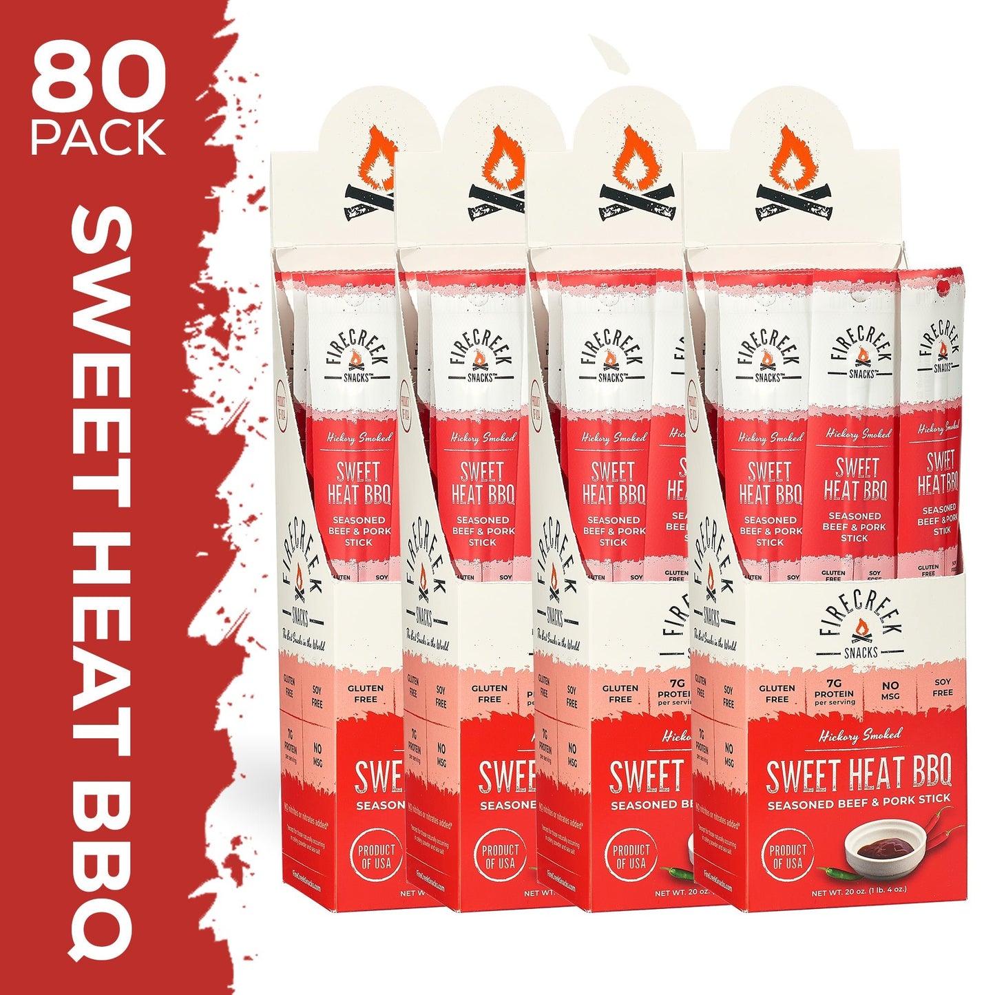 Sweet Heat BBQ Meat Sticks - FireCreek Snacks
