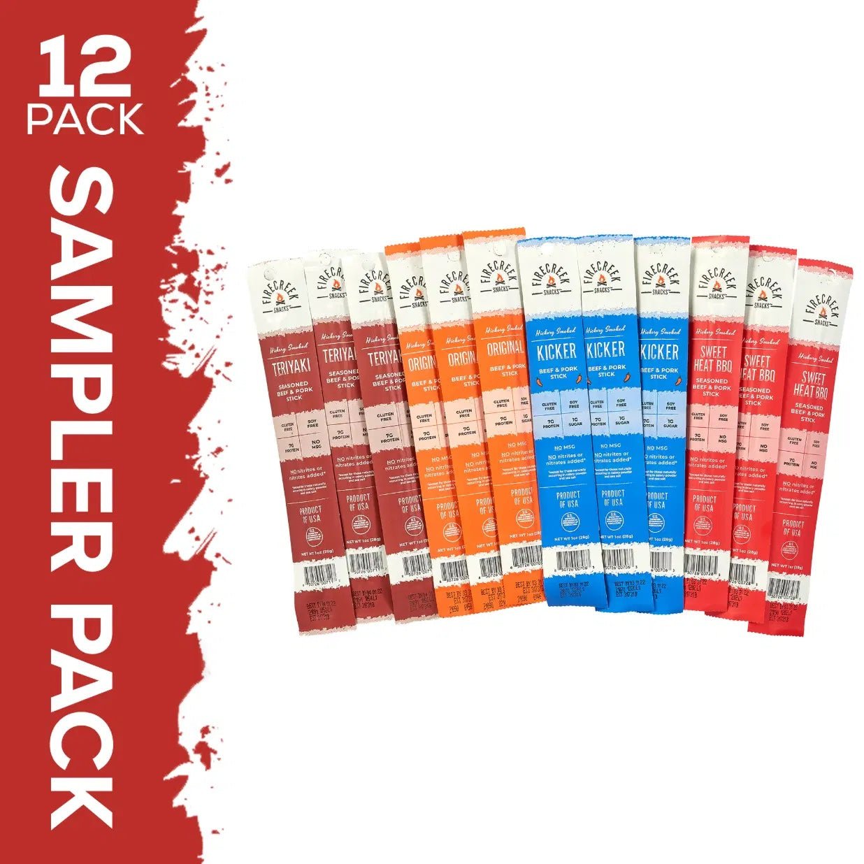 12 - Piece Meat Stick Sampler Pack - FireCreek Snacks