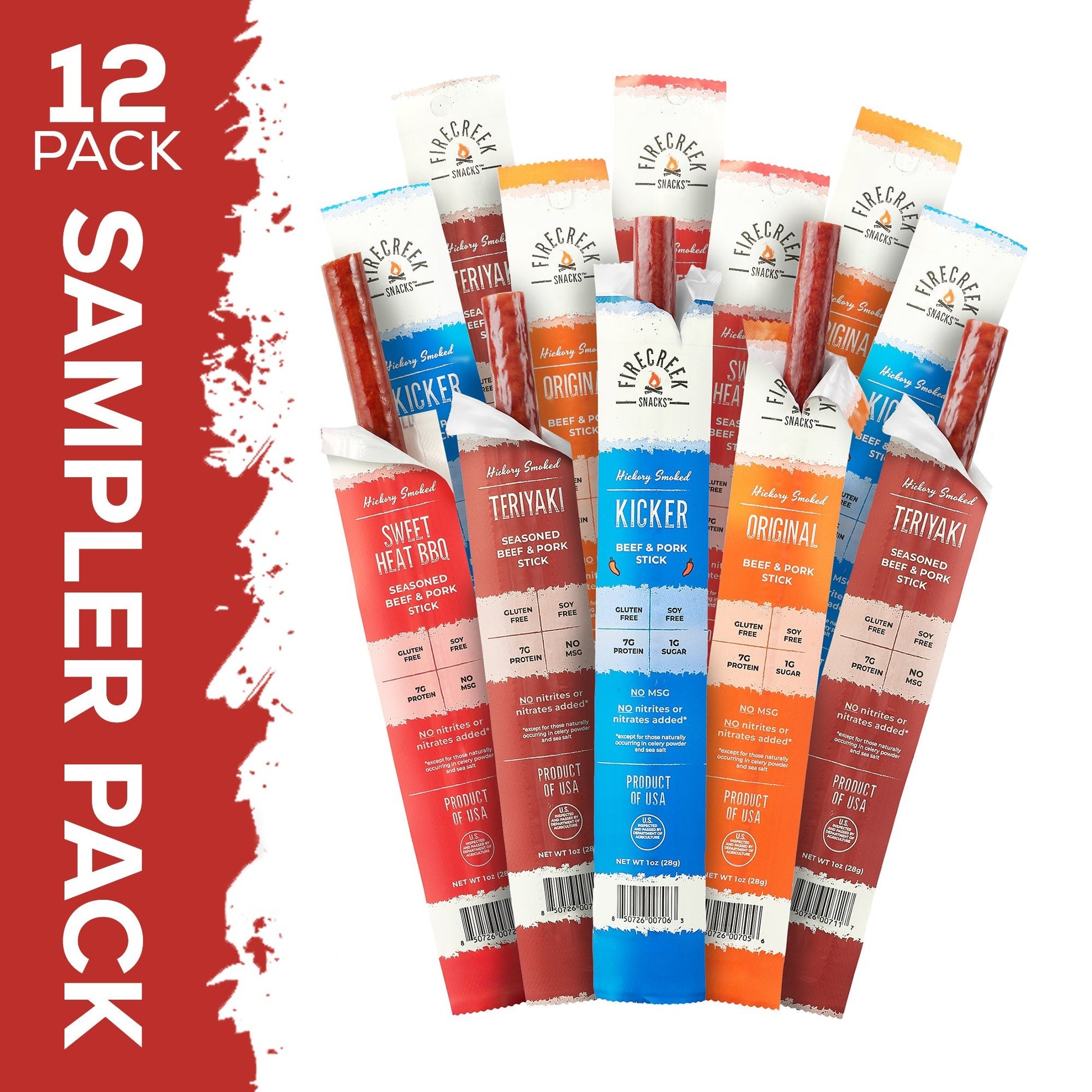 12-Piece Meat Stick Sampler Pack - FireCreek Snacks