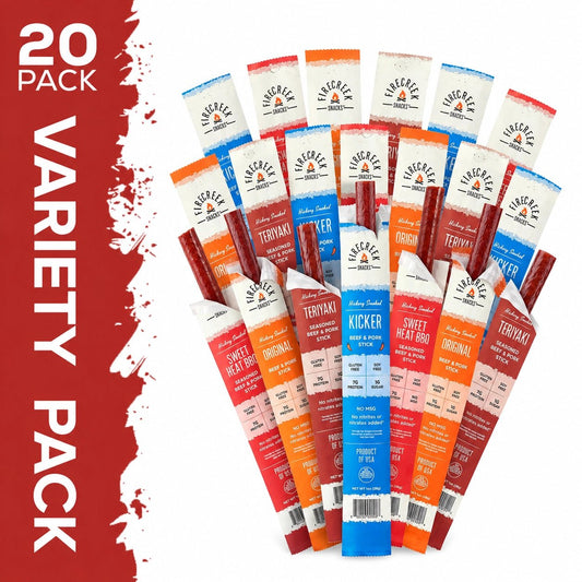 20-Piece Meat Stick Variety Pack - FireCreek Snacks
