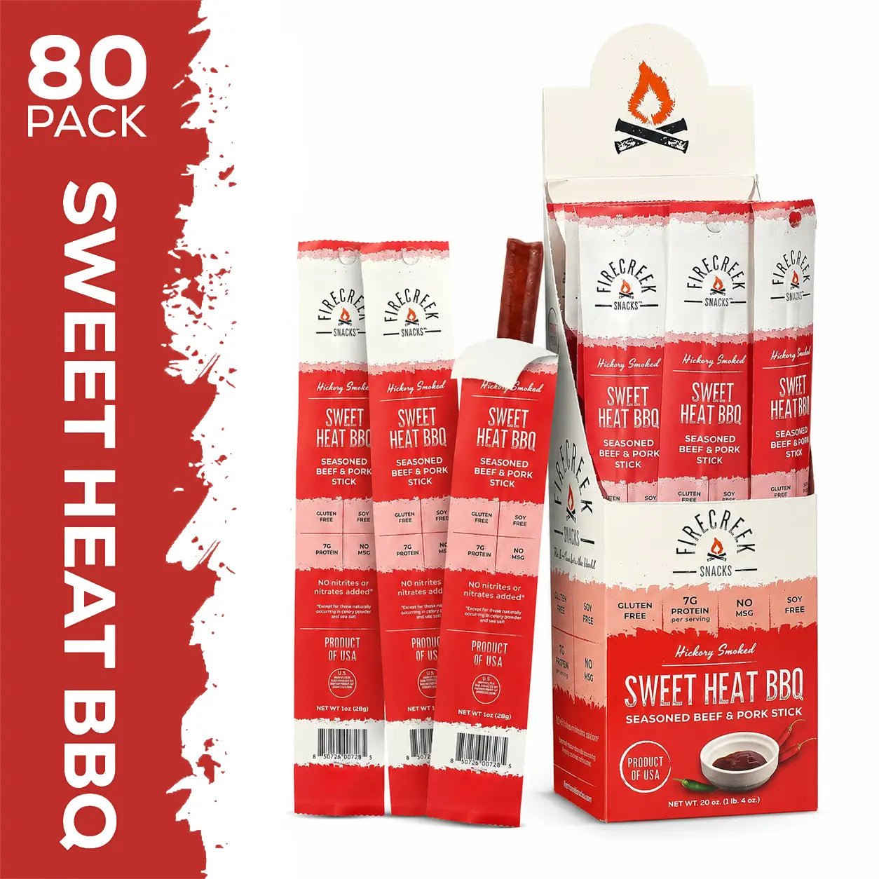 Sweet Heat BBQ Meat Sticks - FireCreek Snacks