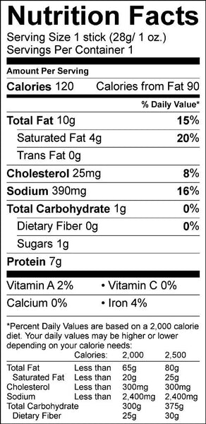 Nutrition Facts for 80-Piece SUPER Sampler Pack