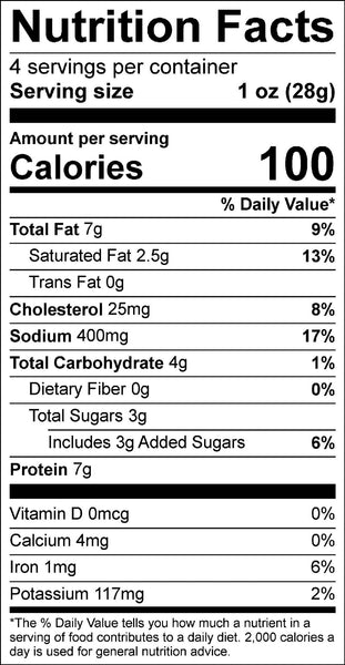 Nutrition Facts - FireCreek Bites Bags - Original + Teriyaki Bundle